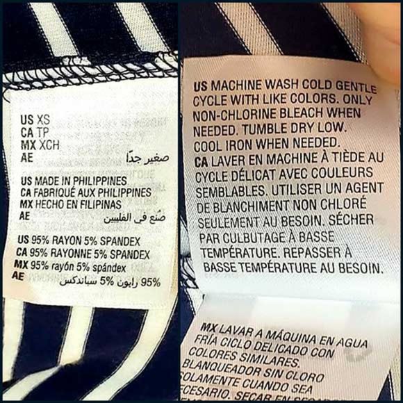 MAISON JULES SHORT SLEEVE STRIPED BOW BACK TEE-NWT - Picture 4 of 4